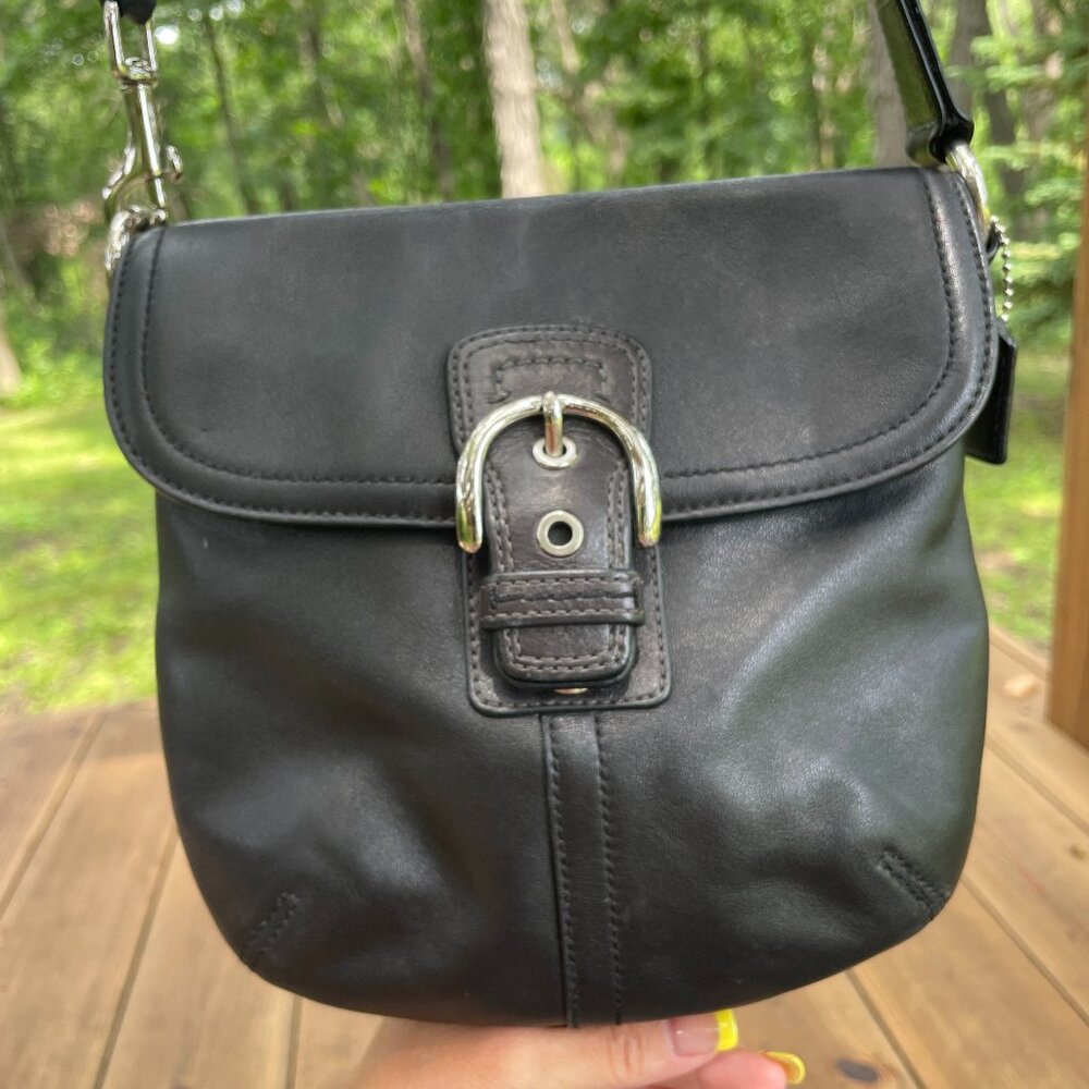 Vintage Coach Black Crossbody Buckle Bag